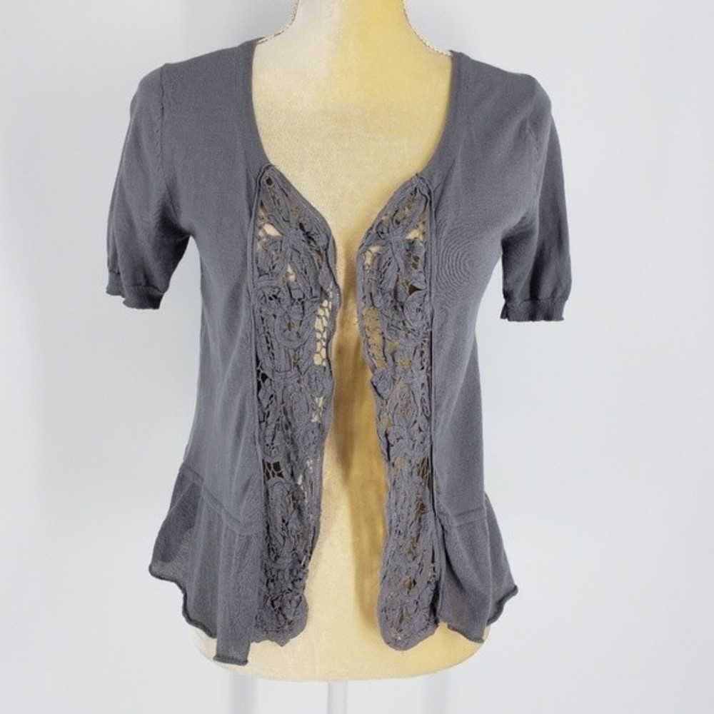 Pins And Needles Open Front Peplum Cardigan - S